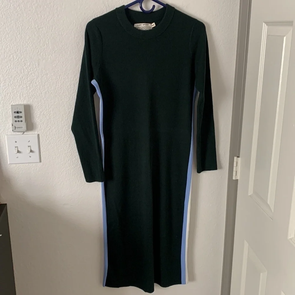 Tory Burch Sport Performance Double Stripe Cashmere Sweater Dress